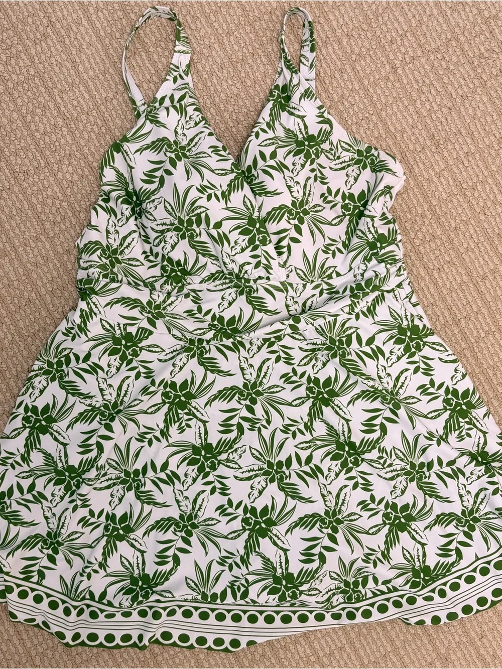 BloomChic White and Green Floral One-Piece Swimsuit